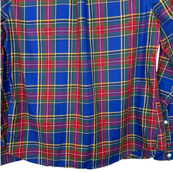Untuckit for her Sadie blue with red & green plaid button down shirt Size 8 - Picture 9 of 11